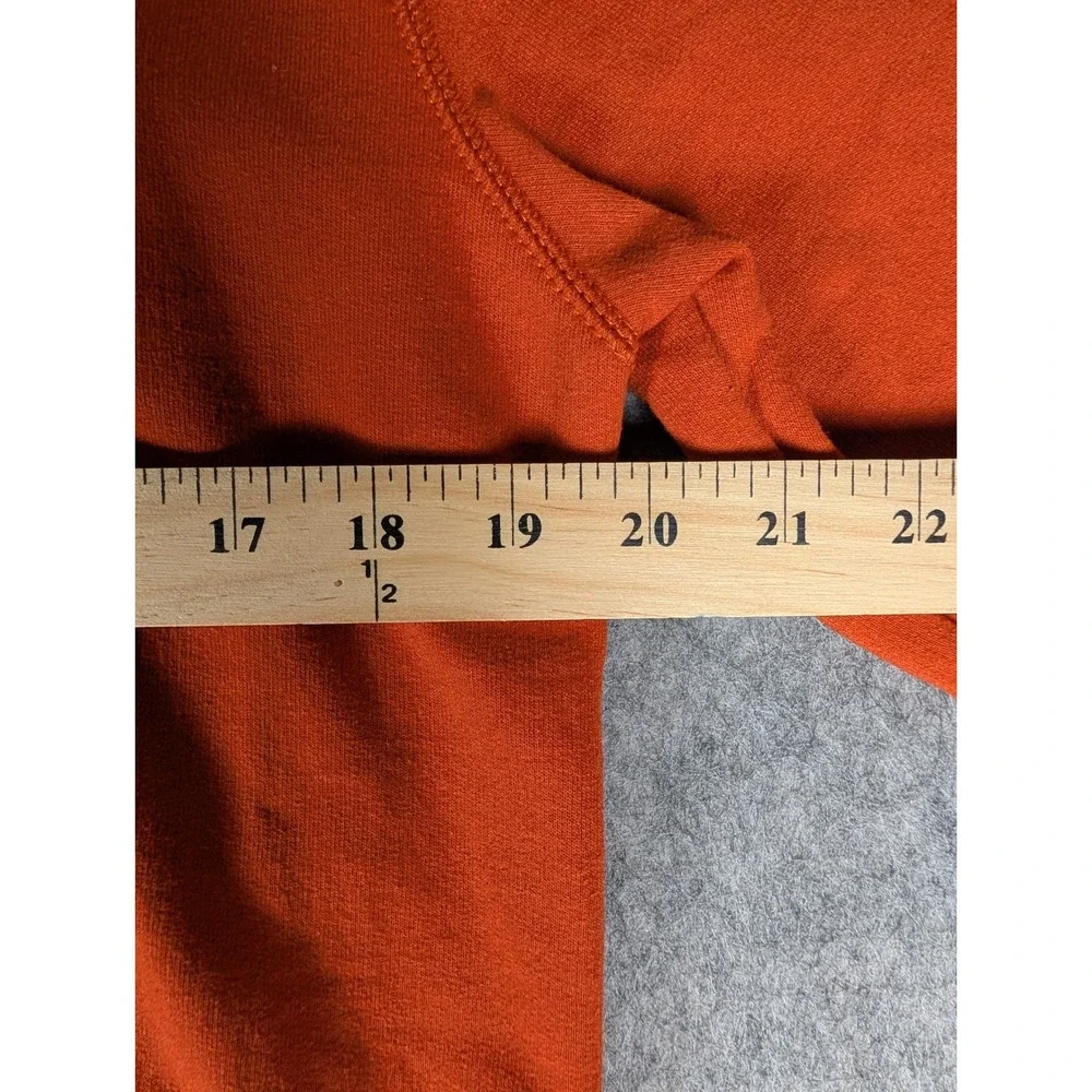 The North Face Mens Heritage Crewneck Sweatshirt Orange Fleece Logo Patch S